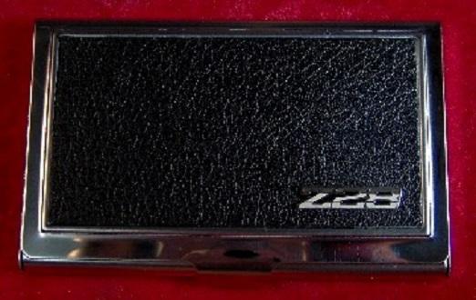 Z/28 camaro - stainless steel & leather business card case