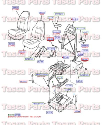 New oem armrest to seat back frame attaching hardware e150 250 350 450 econoline