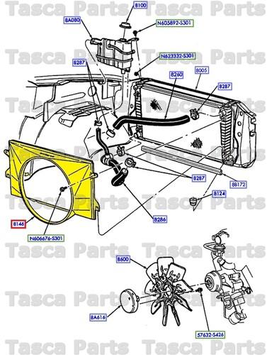 New oem cooling fan shroud 4.2l - 6 cylinder f150 & f150 heritage & f150 svt