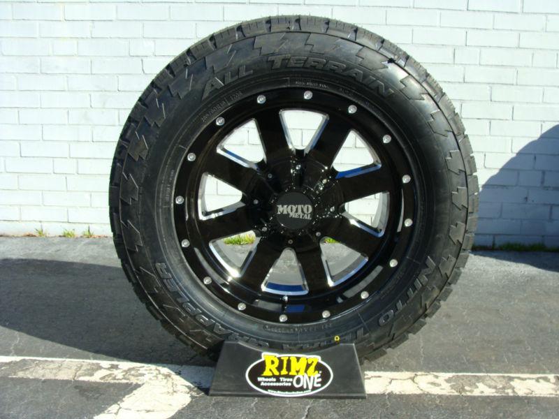 18" moto metal 962 black 285/65r18 nitto terra grappler tires 32.5" 18x9 