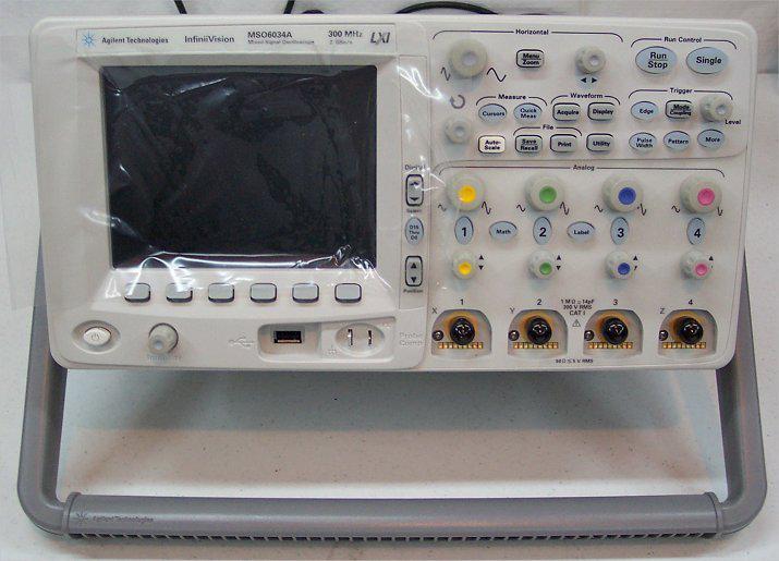 Agilent infiniivision mso6034a 300mhz 4+16 mixed signal oscilloscope.