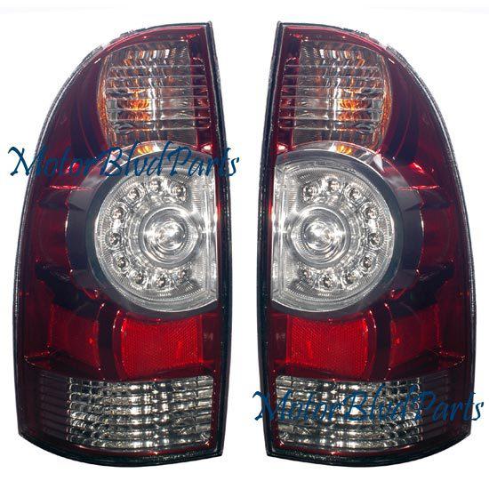 09-10 toyota tacoma led tail lights lamps smoke driver+passenger left+right set