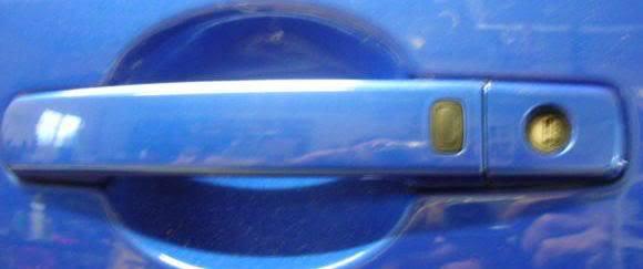 07-11 nissan sentra oem blue exterior door handle front left hand side drivers