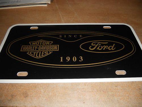 Ford harley-davidson f-350 f350 blk gold license plate