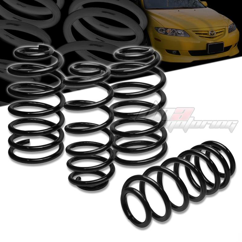 03-08 mazda 6 mazda6 black 2" drop suspension lowering springs/spring 350/250lb