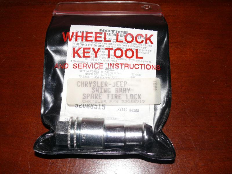 97-06 wrangler spare tire lock kit 52088515