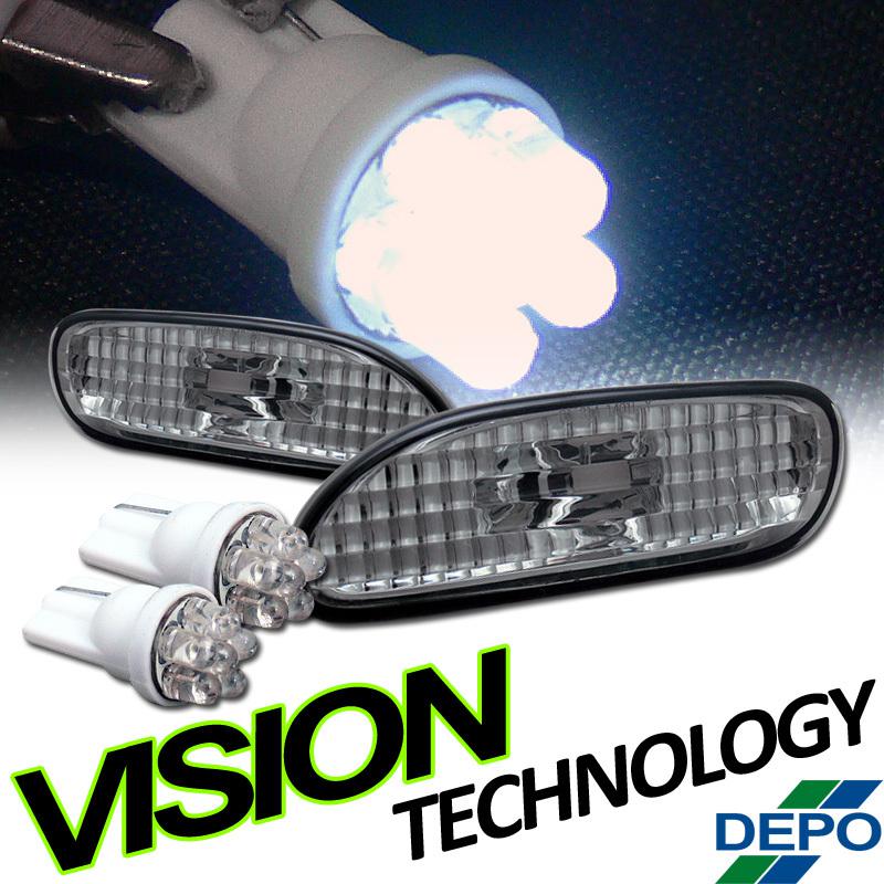 Depo 95-99 eclipse/talon smoke bumper signal lamps side marker lights+6 led bulb