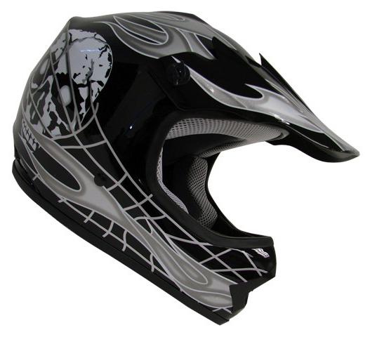 Youth kids atv motocross dirt bike black skull off-road motorcross helmet~s m l