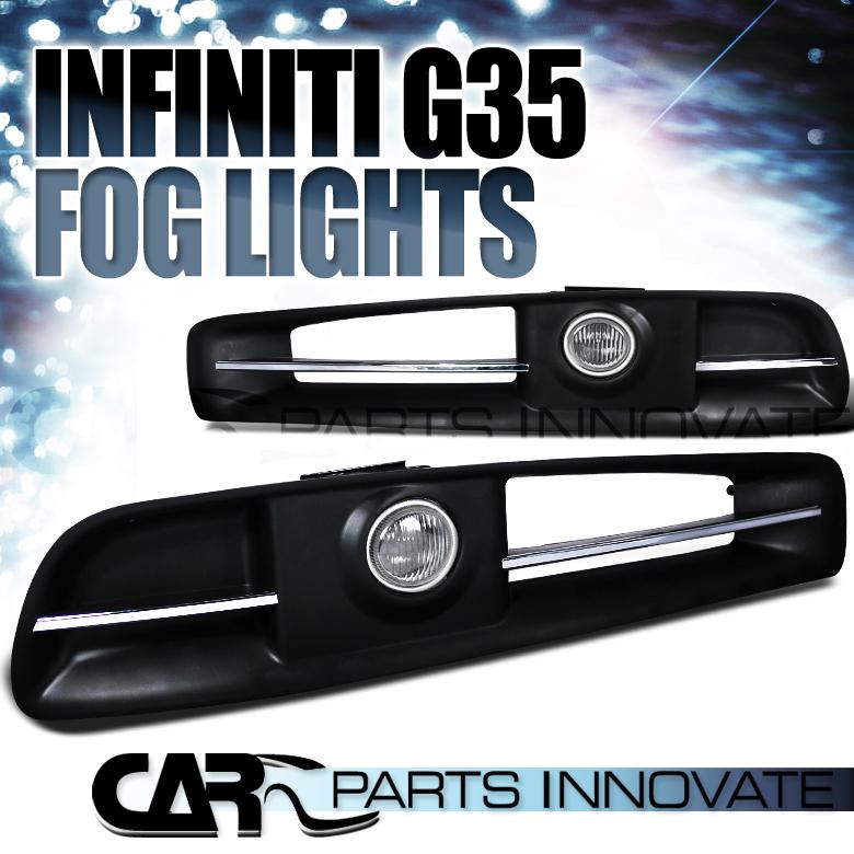 2003-2005 infiniti g35 skyline 2dr clear fog lights driving bumper lamp