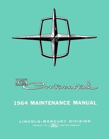 1964 lincoln continental shop service repair manual mechanic original