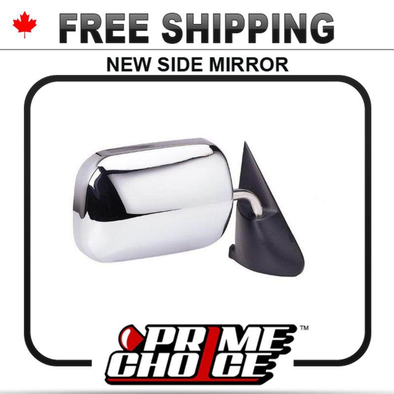 New manual black chrome passenger side view mirror right door dodge ram truck rh