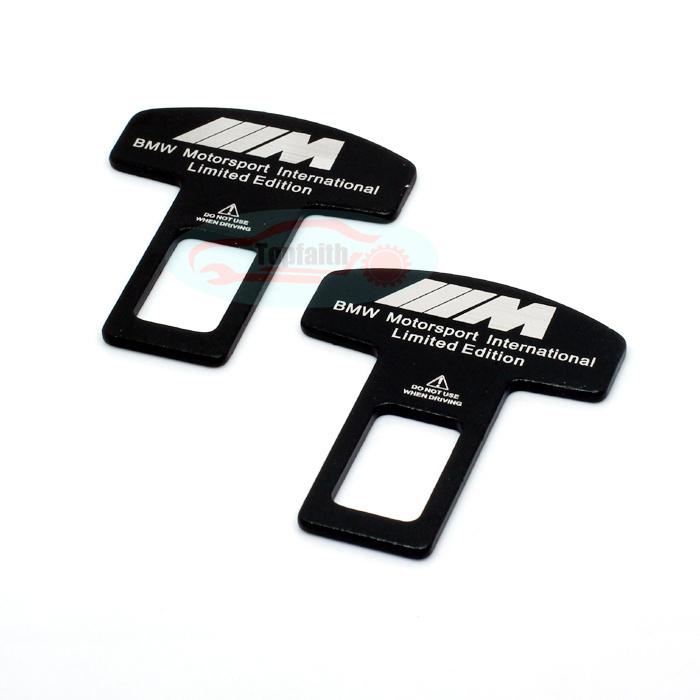 2pcs car safety seat belt buckle alarm clasp stopper eliminator for bmw ///m 