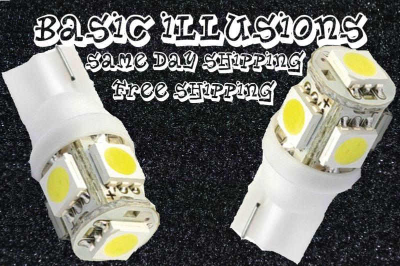 2x t10 blue 5 smd led wedge license plate map light bulbs w5w 2825 194 168 192  