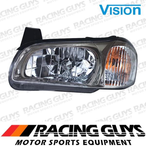 Single left head light driver wblack bezel 00-01 nissan maxima