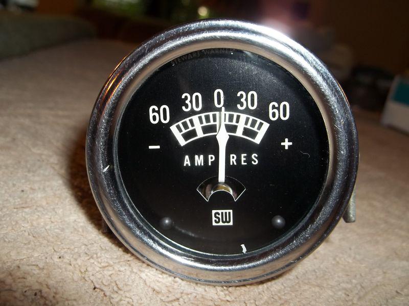  stewart-warner amperes amp gauge   nice used