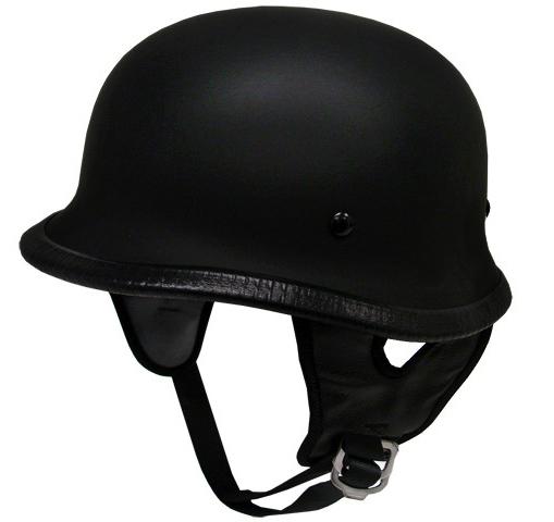 Dot german motorcycle street half helmet chopper cruiser biker matte black ~xl