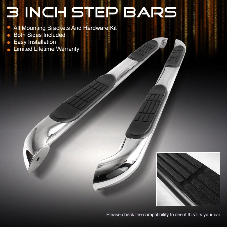 07-11 honda crv cr-v 3" polished stainless steel side step bar running boards