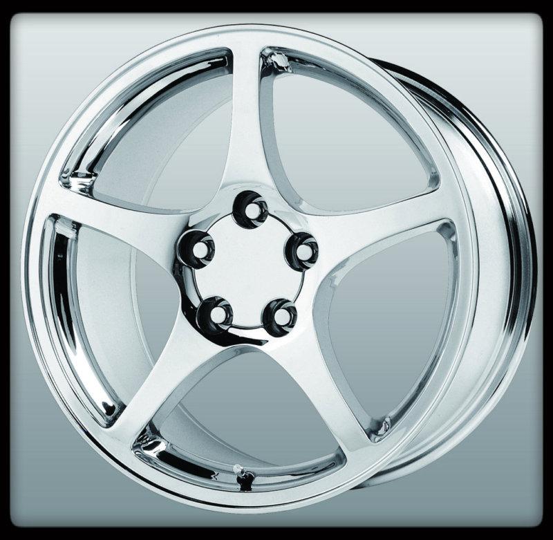 18" x 9.5" wheel replicas v1116 2000 c5 chrome chevrolet corvette wheels rims