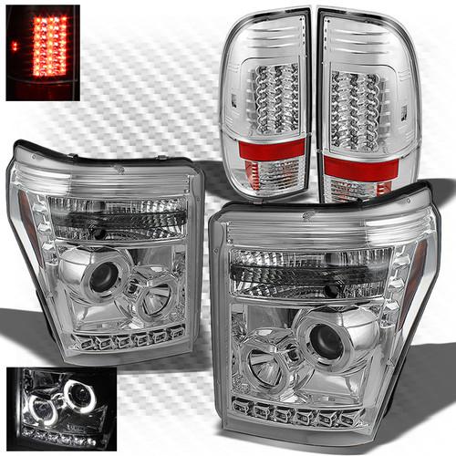 11-13 f2/3/450 halo projector headlights w/led + philips-led perform tail lights