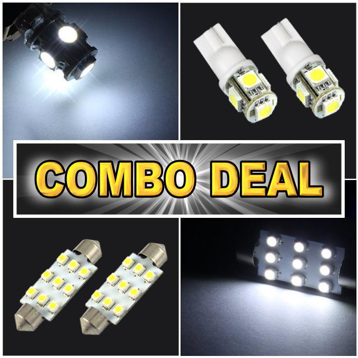 White led map t10 + dome lights 1.72" 42mm combo package deal #9