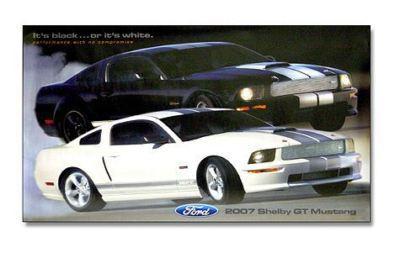 2007 shelby gt mustang cobra poster new! black & white mustangs! free shipping!