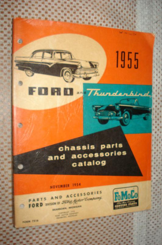 1955 ford car and thunderbird parts catalog original fomoco numbers book rare