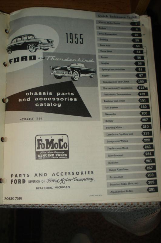 Find 1955 Ford Car And Thunderbird Parts Catalog Original Fomoco