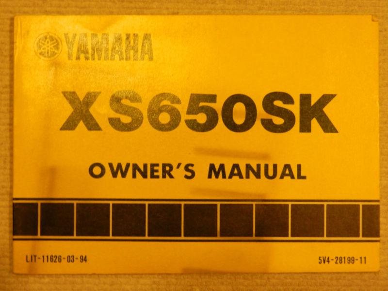 Owner's manual – 1983 xs650s – heritage special (xs650sk) – yamaha – lit-11626-0