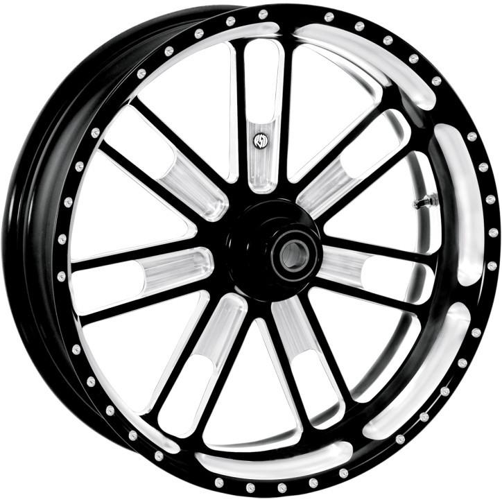 Rsd 12277103rslmbm slam contrast cut 21"x2.15" front wheel harley fxst 00-06