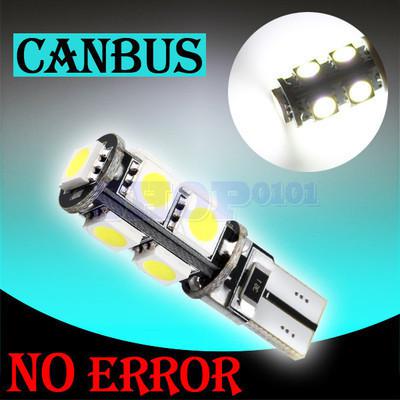 T10 9 smd pure white canbus obc error free interior car w5w led light bulb