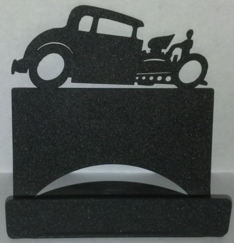 Street rod business card holder powder coated steel