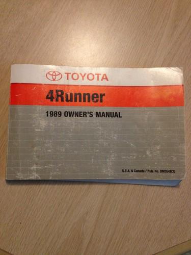 1989 toyota 4runner owners manual no reserve