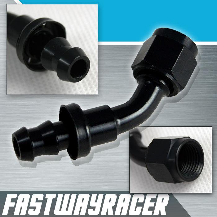 45 degree -6 an push on lock oil fluid air line hose end fitting 6an adapter 45