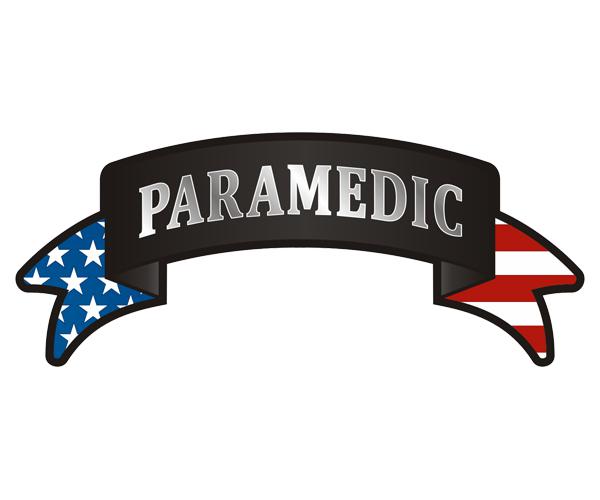 Paramedic ribbon decal 5"x2.1" american flag usa first responder sticker zu1