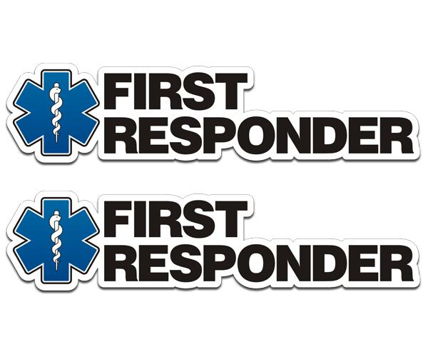 First responder decal set 4"x1" star of life paramedic firefighter sticker zu1