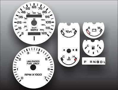 1989-1990 dodge caravan tach instrument cluster white face gauges 89-90