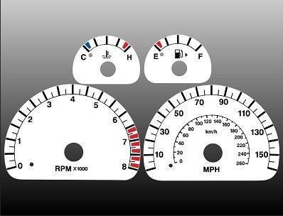 2003-2004 jaguar s type mph instrument cluster white face gauges 03-04