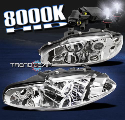 95-96 eclipse/97-98 talon ccfl halo jdm chrome projector headlight+hid 8000k kit