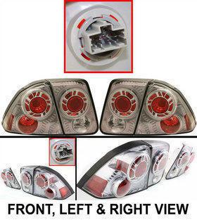 Clear and red lens new set of 2 tail lamp right & left hand rh lh side auto pair