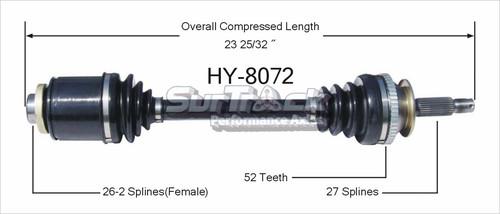 Surtrack perf axles hy-8072 cv half-shaft assembly-new cv axle shaft