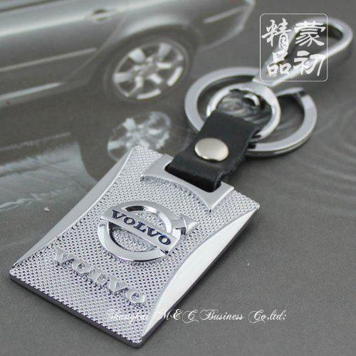 Volvo car auto leather key ring holder key chain key case alloy keyfob
