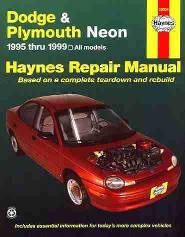 Dodge & plymouth neon repair shop & service manual 1995 1996 1997 1998 1999