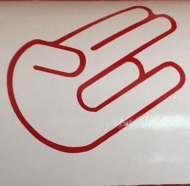 5" sticker - jdm - shocker hand - import car window sticker - red color