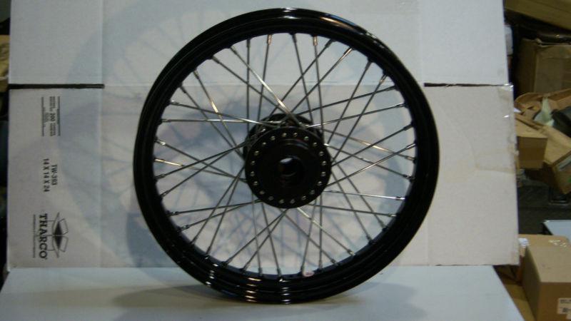 Front wheel assy., laced, black, 19" x 2.5"