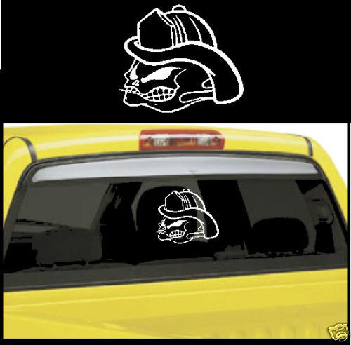 No fear skull tribal truck car decal window decals firefighter size: 7.5"x8.5" 