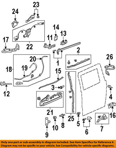 Honda oem 72521shja21 side loading door-plate