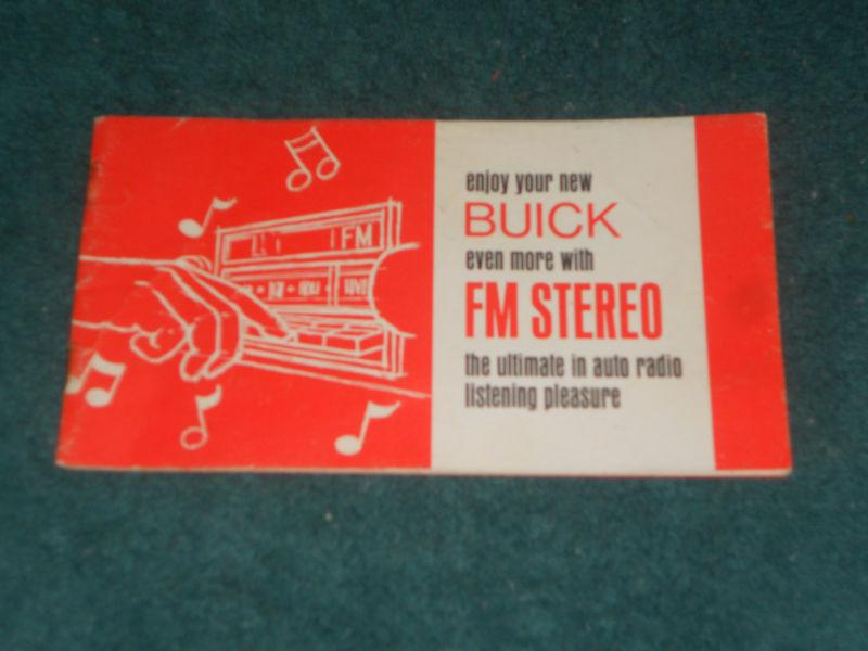 1973 buick fm stereo owner's manual / owner's guide / original!!!