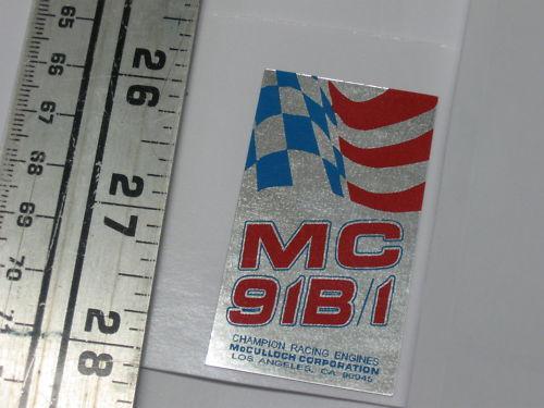 Mcculloch kart shroud decal mc91b1 mc 91b1