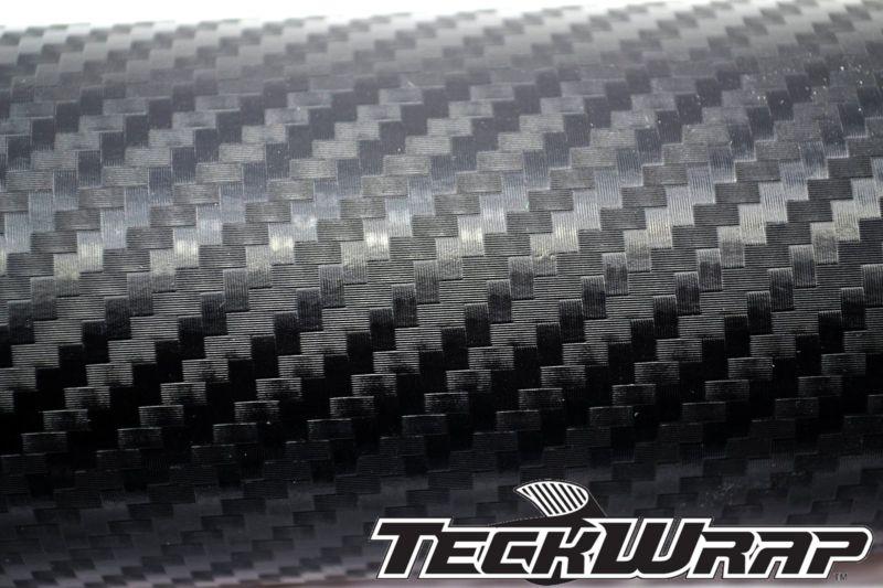 2' x 6' 3d black carbon fiber vinyl car decals  bubble free air release