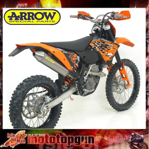 Exhaust arrow off-road thunder titanium steel ktm exc 250 f 2008 08